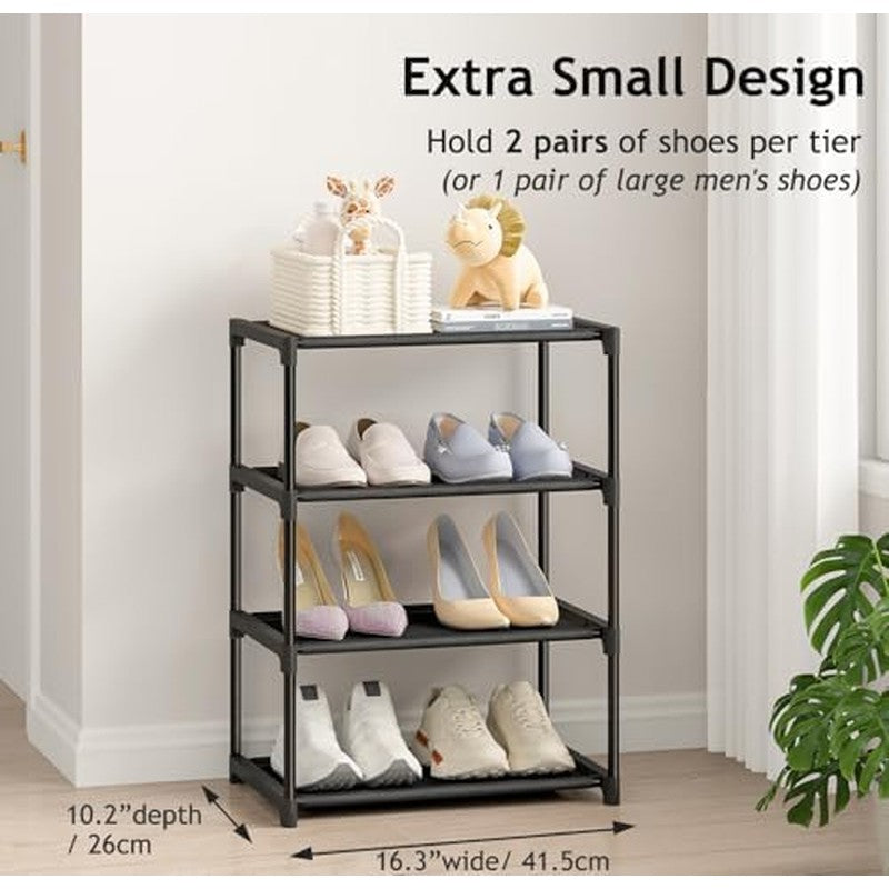 4 Tier Extra Small Shoe Rack (16.3" Wide), Space S  - packaging