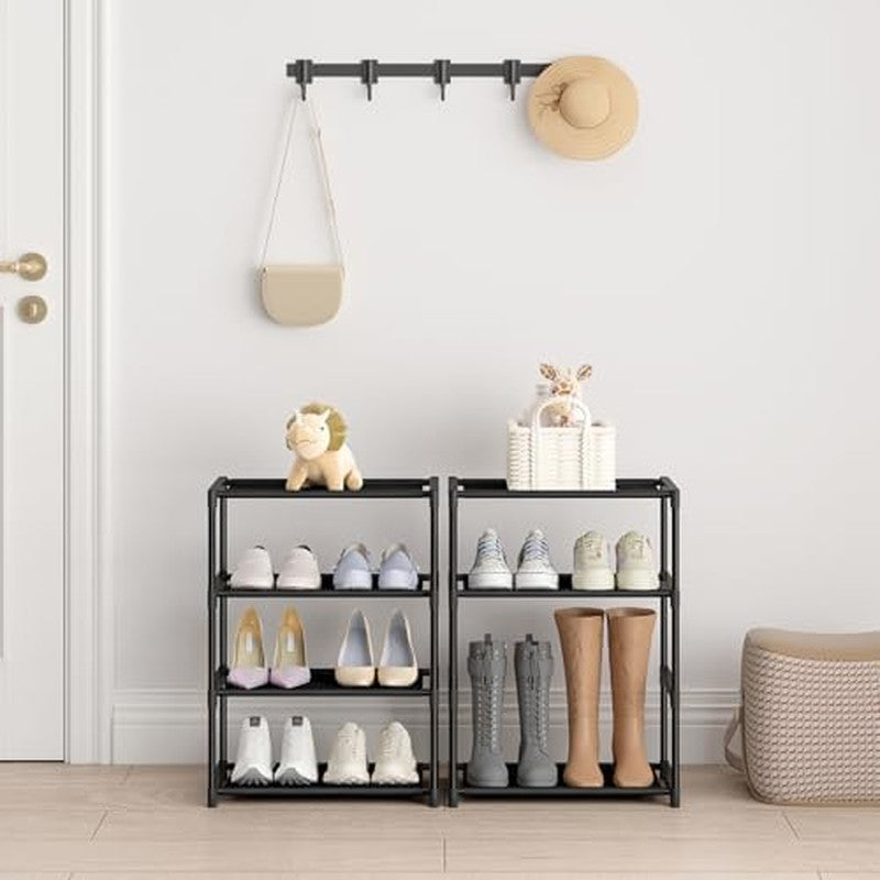 4 Tier Extra Small Shoe Rack (16.3" Wide), Space S  - in use