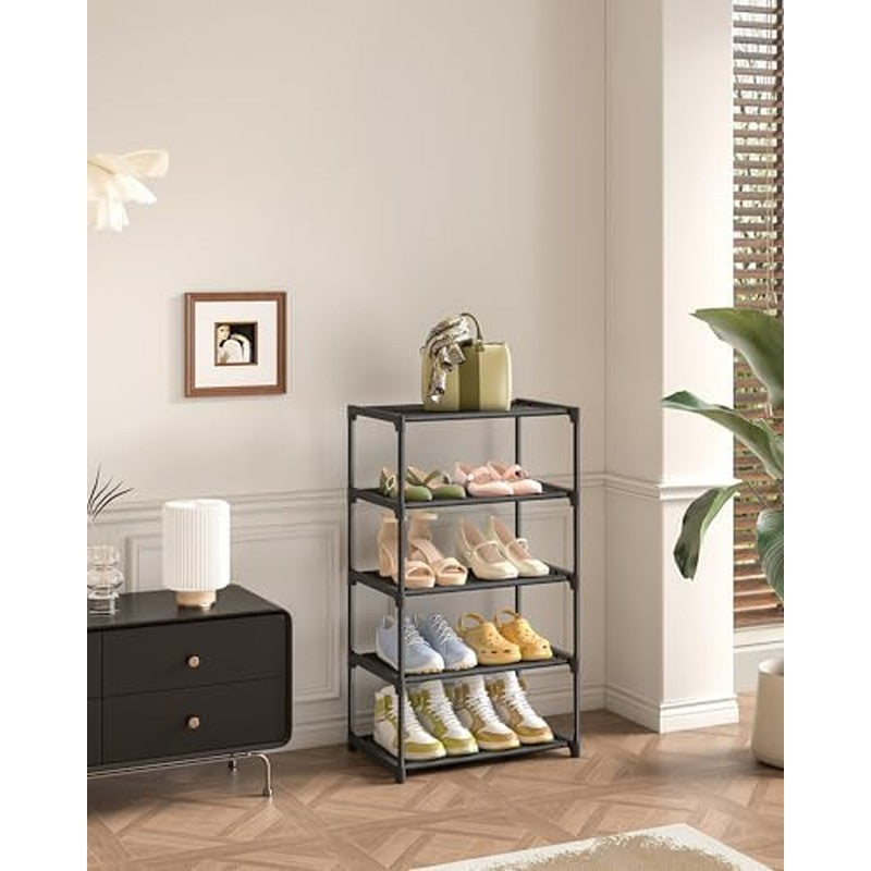 5-Tier Extra Small Shoe Rack (16.3" Wide), Narrow  - in use