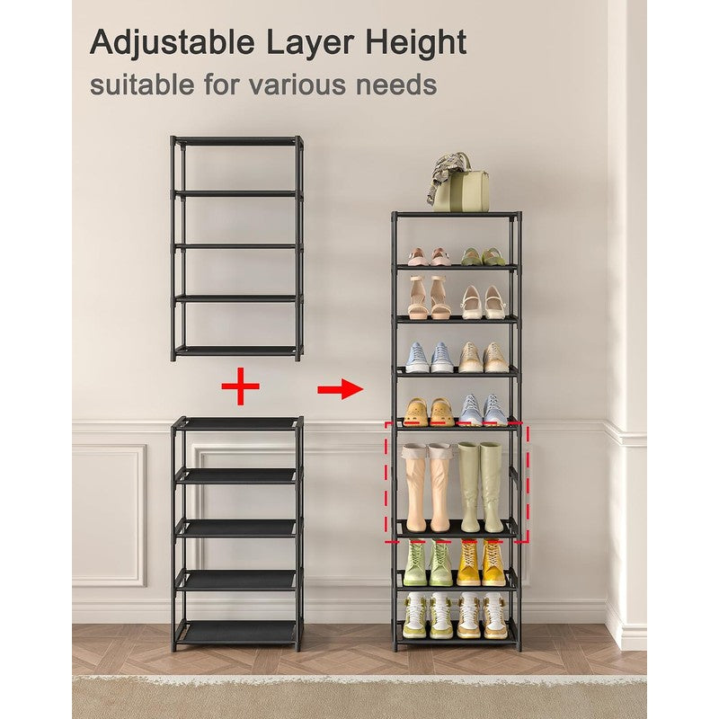 5-Tier Extra Small Shoe Rack (16.3" Wide), Narrow  - top view