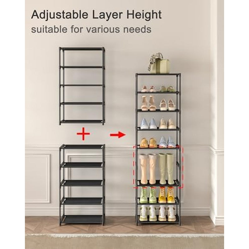 5-Tier Extra Small Shoe Rack (16.3" Wide), Narrow  - color detail
