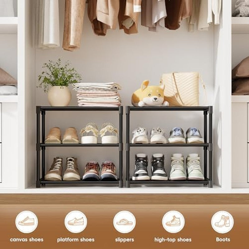 Standard Shoe Rack 3-Tier 17 Inches Wide, Free Sta  - packaging