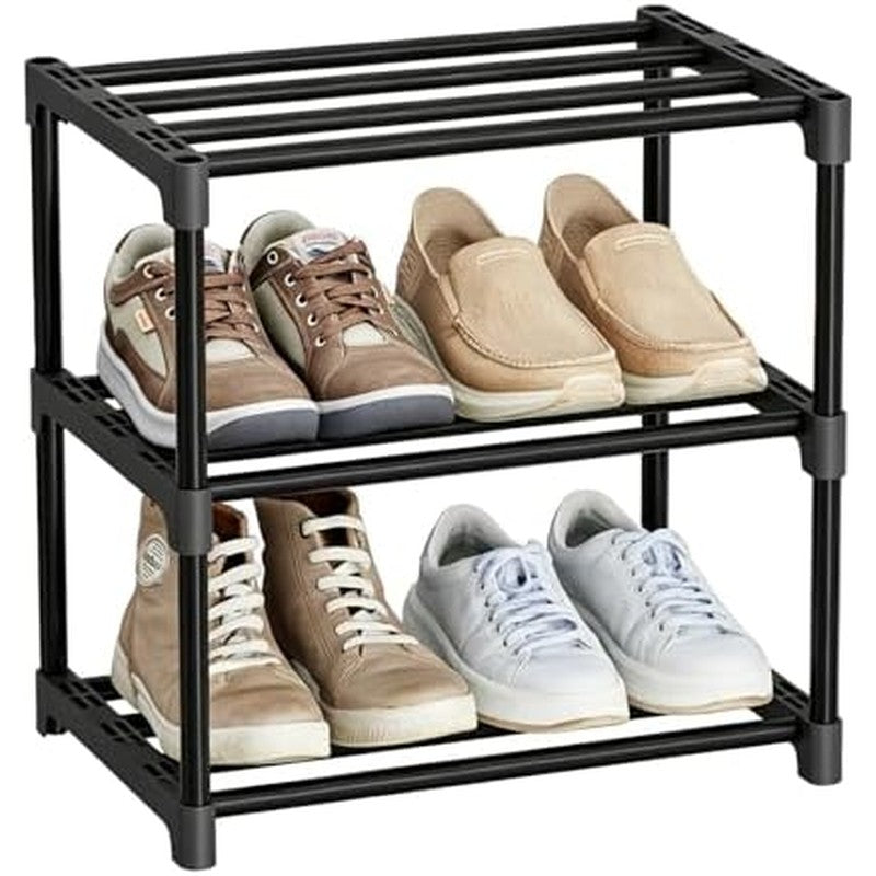 Standard Shoe Rack 3-Tier 17 Inches Wide, Free Sta  - side angle