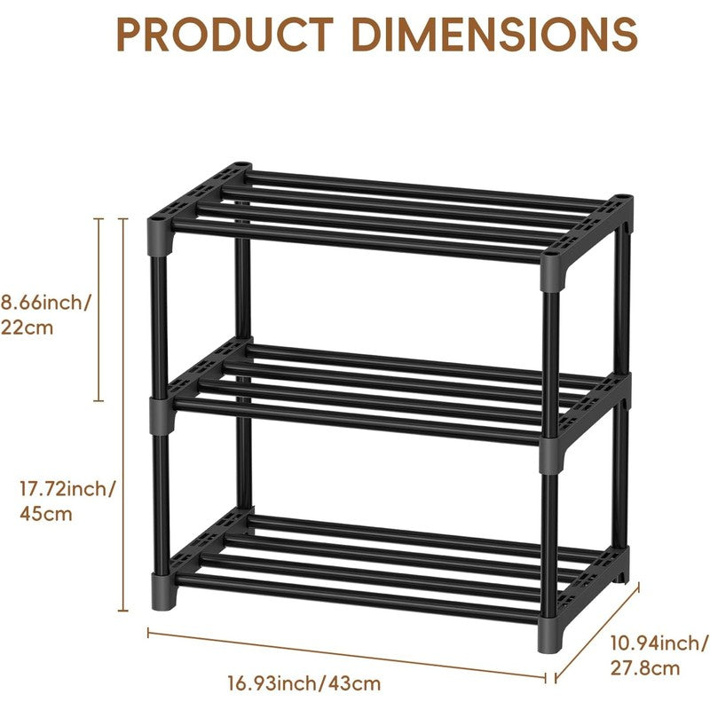 Standard Shoe Rack 3-Tier 17 Inches Wide, Free Sta  - detail close-up