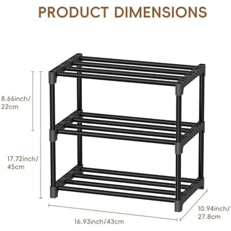 Standard Shoe Rack 3-Tier 17 Inches Wide, Free Sta  - in use