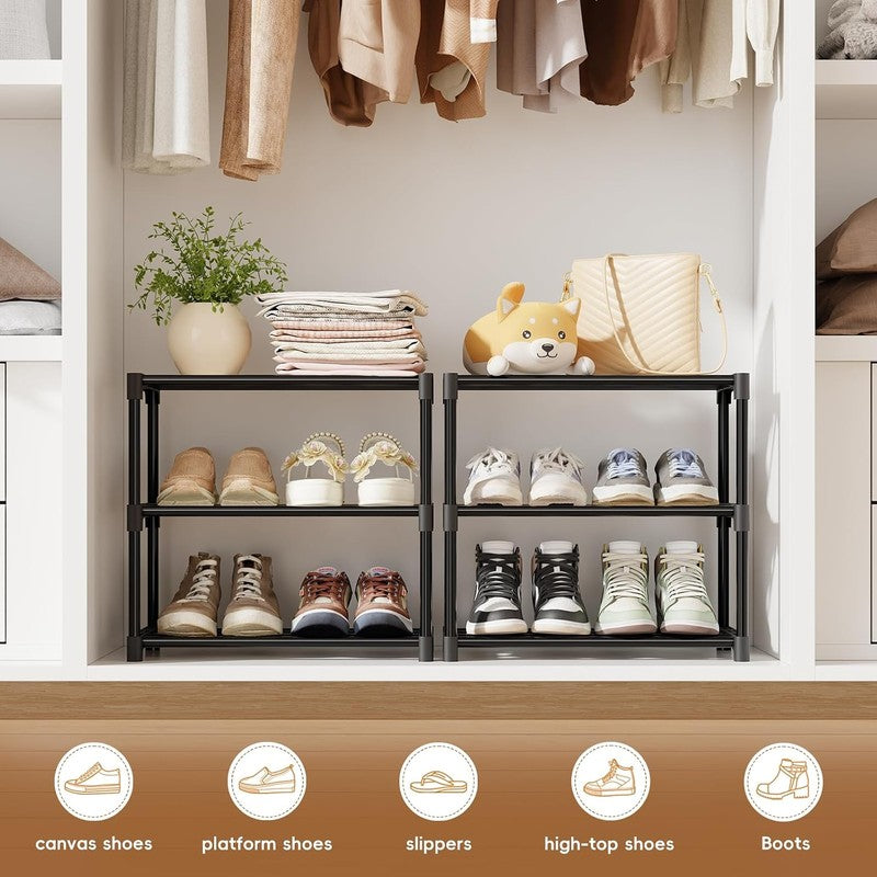 Standard Shoe Rack 3-Tier 17 Inches Wide, Free Sta  - lifestyle look